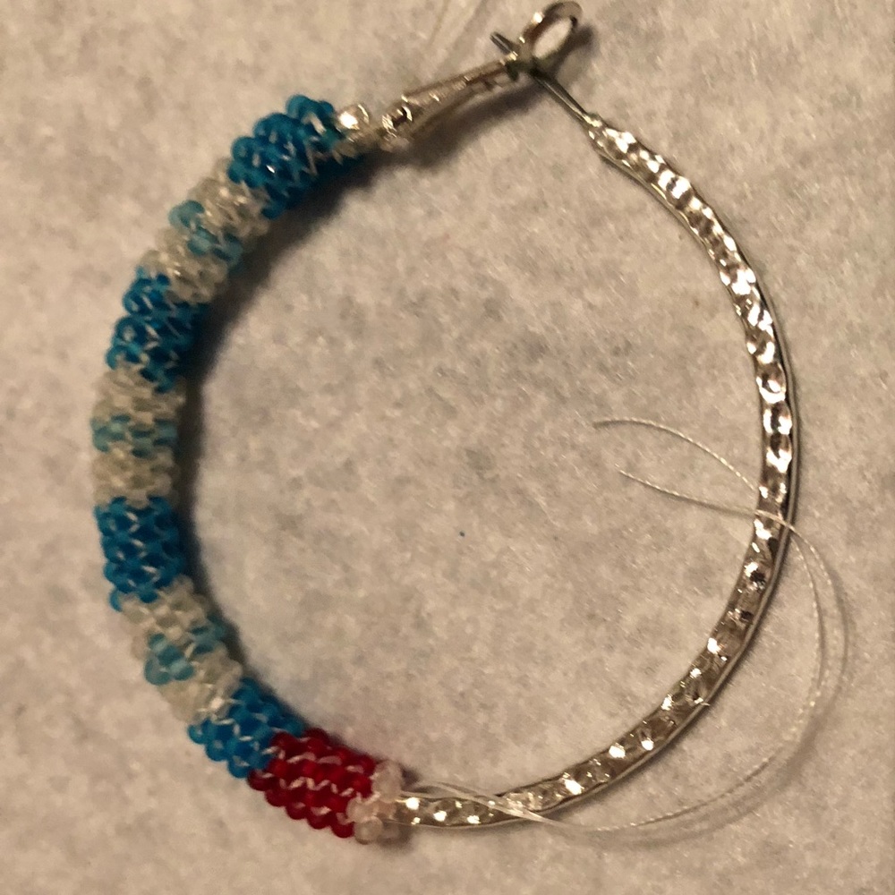 Beaded hoop earrings, can be custom made.